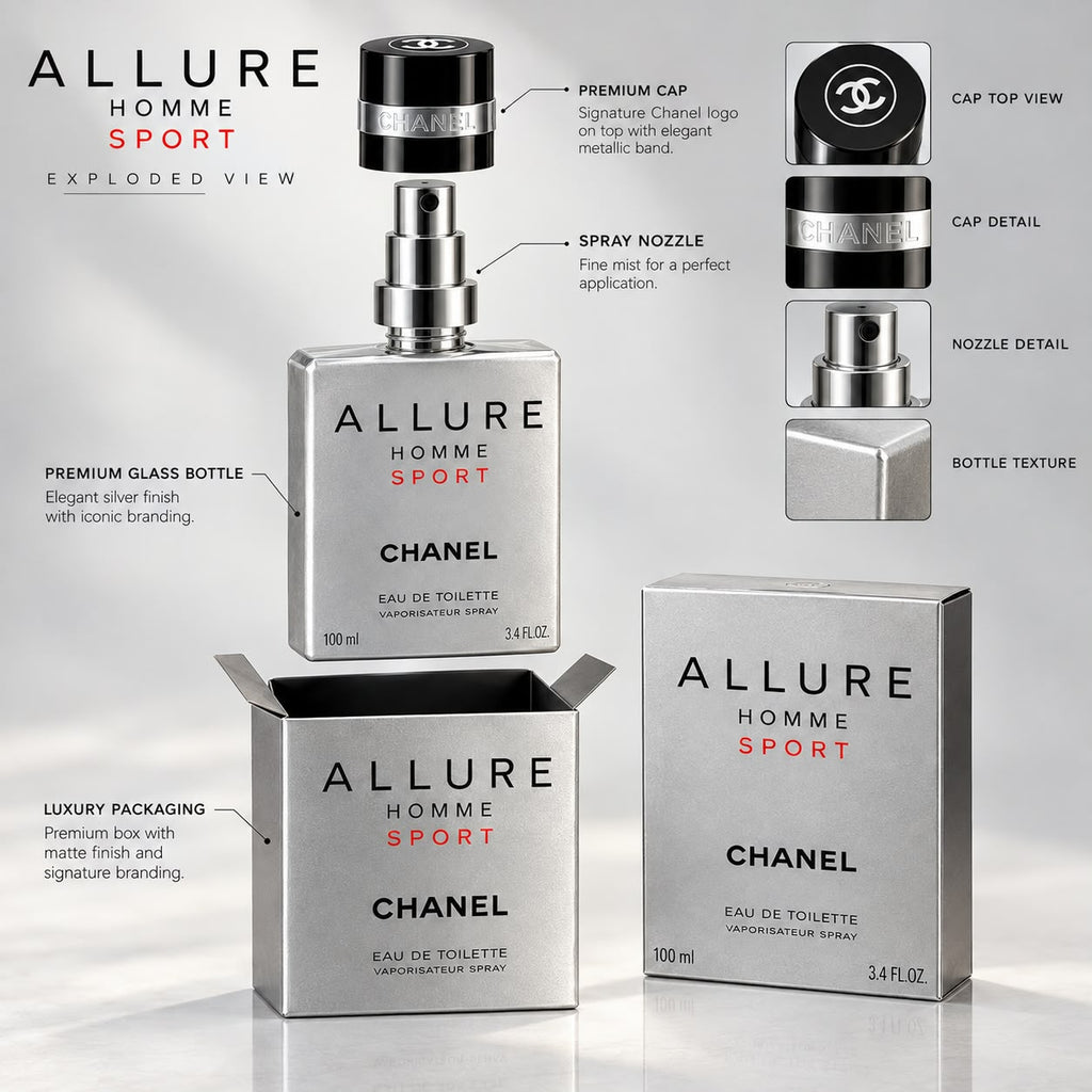Chanel Allure Homme Sport Eau de Toilette for Men 100ml (3.4 oz)